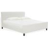 SAFAVIEH Couture Collection – Finney Cream Upholstered Queen Bed, Modern Minimalist Design, No Box Spring Needed (SFV4872A-Q)(Creme)
