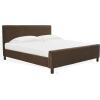 SAFAVIEH Couture Collection – Finney Cream Upholstered Queen Bed, Modern Minimalist Design, No Box Spring Needed (SFV4872A-Q)(Dark Brown)
