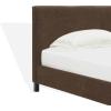 SAFAVIEH Couture Collection – Finney Cream Upholstered Queen Bed, Modern Minimalist Design, No Box Spring Needed (SFV4872A-Q)(Dark Brown)