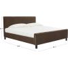 SAFAVIEH Couture Collection – Finney Cream Upholstered Queen Bed, Modern Minimalist Design, No Box Spring Needed (SFV4872A-Q)(Dark Brown)