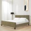 SAFAVIEH Couture Collection – Finney Cream Upholstered Queen Bed, Modern Minimalist Design, No Box Spring Needed (SFV4872A-Q)(Sage Green)