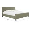 SAFAVIEH Couture Collection – Finney Cream Upholstered Queen Bed, Modern Minimalist Design, No Box Spring Needed (SFV4872A-Q)(Sage Green)