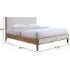SAFAVIEH Couture Collection – Giuliano Walnut Wood Frame Bed, Ivory Fabric Upholstered Headboard, RV King Size, No Box Spring Needed (SFV1804B-K)(Ivory/Natural)