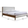 SAFAVIEH Couture Collection – Giuliano Walnut Wood Frame Bed, Ivory Fabric Upholstered Headboard, RV King Size, No Box Spring Needed (SFV1804B-K)(Ivory/Walnut)