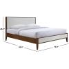 SAFAVIEH Couture Collection – Giuliano Walnut Wood Frame Bed, Ivory Fabric Upholstered Headboard, RV King Size, No Box Spring Needed (SFV1804B-K)(Ivory/Walnut)