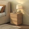 SAFAVIEH Couture Collection – Guillermo Walnut 3 Drawer Wood Nightstand, Fully Assembled Modern Bedroom Storage Accent (SFV4270A)(Natural)