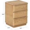 SAFAVIEH Couture Collection – Guillermo Walnut 3 Drawer Wood Nightstand, Fully Assembled Modern Bedroom Storage Accent (SFV4270A)(Natural)