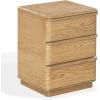 SAFAVIEH Couture Collection – Guillermo Walnut 3 Drawer Wood Nightstand, Fully Assembled Modern Bedroom Storage Accent (SFV4270A)(Natural)