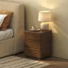 SAFAVIEH Couture Collection – Guillermo Walnut 3 Drawer Wood Nightstand, Fully Assembled Modern Bedroom Storage Accent (SFV4270A)(Walnut)