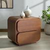SAFAVIEH Couture Collection – Herald Brown 2-Drawer Wood Nightstand, Modern Bedroom Storage, Fully Assembled (SFV5546A)(Brown)