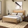 SAFAVIEH Couture Collection – Ivyanne King Bed, Natural Woven Banana Stem & Wood Frame, Tropical Coastal Design, No Box Spring Needed (SFV1311A-K)(Black)