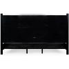 SAFAVIEH Couture Collection – Jaylessa King Natural Wood Frame Bed, Brown Fabric Upholstered Headboard, No Box Spring Needed (SFV2169D-K)(Black/Beige)