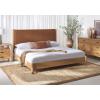 SAFAVIEH Couture Collection – Jaylessa King Natural Wood Frame Bed, Brown Fabric Upholstered Headboard, No Box Spring Needed (SFV2169D-K)(Natural/Brown)