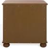 SAFAVIEH Couture Collection – Jessy Walnut & Black 3 Drawer Bun Foot Nightstand, Solid Wood Bedroom Furniture, Fully Assembled (SFV7725A)(Walnut/Black)