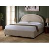SAFAVIEH Couture Collection – Kaylilly Cream Chenille King Bed, Upholstered Arched Headboard, No Box Spring Needed, Modern Design (SFV6115A-Q)(Creme/Black)