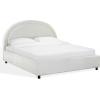 SAFAVIEH Couture Collection – Kaylilly Cream Chenille King Bed, Upholstered Arched Headboard, No Box Spring Needed, Modern Design (SFV6115A-Q)(Creme/Black)