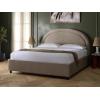 SAFAVIEH Couture Collection – Kaylilly Cream Chenille King Bed, Upholstered Arched Headboard, No Box Spring Needed, Modern Design (SFV6115A-Q)(Grey/Black)