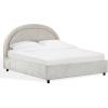 SAFAVIEH Couture Collection – Kaylilly Cream Chenille King Bed, Upholstered Arched Headboard, No Box Spring Needed, Modern Design (SFV6115A-Q)(Grey/Black)
