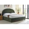 SAFAVIEH Couture Collection – Kaylilly Cream Chenille King Bed, Upholstered Arched Headboard, No Box Spring Needed, Modern Design (SFV6115A-Q)(Olive Green/Black)