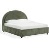 SAFAVIEH Couture Collection – Kaylilly Cream Chenille King Bed, Upholstered Arched Headboard, No Box Spring Needed, Modern Design (SFV6115A-Q)(Olive Green/Black)