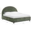 SAFAVIEH Couture Collection – Kaylilly Cream Chenille King Bed, Upholstered Arched Headboard, No Box Spring Needed, Modern Design (SFV6115A-Q)(Olive Green/Black)