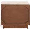 SAFAVIEH Couture Collection – Kaylissa Walnut & Travertine Top 2 Drawer Nightstand, Solid Wood Bedroom Furniture, Fully Assembled (SFV9757A)(Travertine/Walnut)