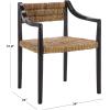 SAFAVIEH Couture Collection – Kona Woven Abaca Dining Chair, Black & Natural, Handwoven Seat and Backrest, Fully Assembled (CWK2030A)(Black/Natural)