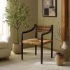 SAFAVIEH Couture Collection – Kona Woven Abaca Dining Chair, Black & Natural, Handwoven Seat and Backrest, Fully Assembled (CWK2030A)(Black/Natural)