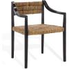SAFAVIEH Couture Collection – Kona Woven Abaca Dining Chair, Black & Natural, Handwoven Seat and Backrest, Fully Assembled (CWK2030A)(Black/Natural)