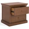 SAFAVIEH Couture Collection – Lizzy Walnut 2-Drawer Wood Nightstand, Fully Assembled Bedroom Storage with Metal Drawer Glides (SFV7727A)(Walnut)
