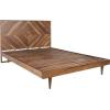 SAFAVIEH Couture Collection – Maci Bryn Natural Wood Herringbone Queen Bed, Modern Bedroom Furniture (DUP1009A-Q)(Natural)