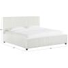 SAFAVIEH Couture Collection – Mallika Grey Corduroy Queen Bed, Channel Tufted Headboard, Plush Upholstery, No Box Spring Needed (SFV6117B-Q)(Ivory/Black)