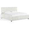 SAFAVIEH Couture Collection – Mallika Grey Corduroy Queen Bed, Channel Tufted Headboard, Plush Upholstery, No Box Spring Needed (SFV6117B-Q)(Ivory/Black)