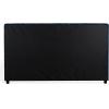 SAFAVIEH Couture Collection – Mallika Grey Corduroy Queen Bed, Channel Tufted Headboard, Plush Upholstery, No Box Spring Needed (SFV6117B-Q)(Navy/Black)