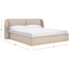 SAFAVIEH Couture Collection – Martyna Ivory Boucle Upholstered King Bed with Curved Headboard, No Box Spring Needed (SFV6112A-K)(Light Brown/Natural)