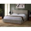 SAFAVIEH Couture Collection – Pippin Light Brown Velvet Upholstered Queen Bed with Headboard, No Box Spring Required (SFV5063B-Q)(Grey/Natural)