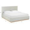 SAFAVIEH Couture Collection – Pippin Light Brown Velvet Upholstered Queen Bed with Headboard, No Box Spring Required (SFV5063B-Q)(Grey/Natural)