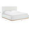 SAFAVIEH Couture Collection – Pippin Light Brown Velvet Upholstered Queen Bed with Headboard, No Box Spring Required (SFV5063B-Q)(Ivory/Natural)