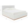 SAFAVIEH Couture Collection – Pippin Light Brown Velvet Upholstered Queen Bed with Headboard, No Box Spring Required (SFV5063B-Q)(White/Natural)