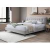 SAFAVIEH Couture Collection – Rexsie Dark Grey Upholstered Queen Bed, Tufted Headboard, Modern Design, No Box Spring Needed (SFV1802B-Q)(Light Grey/Black)