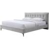 SAFAVIEH Couture Collection – Rexsie Dark Grey Upholstered Queen Bed, Tufted Headboard, Modern Design, No Box Spring Needed (SFV1802B-Q)(Light Grey/Black)