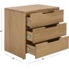 SAFAVIEH Couture Collection – Riverside Natural Oak Wood 3-Drawer Nightstand, Classic Bedroom Storage Accent, Fully Assembled (SFV9759A)(Natural Oak)