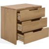 SAFAVIEH Couture Collection – Riverside Natural Oak Wood 3-Drawer Nightstand, Classic Bedroom Storage Accent, Fully Assembled (SFV9759A)(Natural Oak)