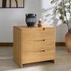 SAFAVIEH Couture Collection – Riverside Natural Oak Wood 3-Drawer Nightstand, Classic Bedroom Storage Accent, Fully Assembled (SFV9759A)(Natural Oak)