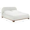 SAFAVIEH Couture Collection – Roberto Beige Chenille Queen Bed, Upholstered with Curved Headboard, No Box Spring Needed (SFV6116A-Q)(Grey/Walnut)