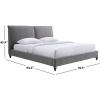 SAFAVIEH Couture Collection – Sophianna Dark Grey Upholstered Platform Bed with Headboard, Queen Size, Modern Design (SFV1801B-Q)(Dark Grey/Walnut)