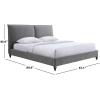 SAFAVIEH Couture Collection – Sophianna Dark Grey Upholstered Platform Bed with Headboard, Queen Size, Modern Design (SFV1801B-Q)(Dark Grey/Walnut)