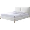 SAFAVIEH Couture Collection – Sophianna Dark Grey Upholstered Platform Bed with Headboard, Queen Size, Modern Design (SFV1801B-Q)(Ivory/Natural)