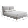 SAFAVIEH Couture Collection – Sophianna Dark Grey Upholstered Platform Bed with Headboard, Queen Size, Modern Design (SFV1801B-Q)(Walnut/Light Grey)