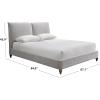SAFAVIEH Couture Collection – Sophianna Dark Grey Upholstered Platform Bed with Headboard, Queen Size, Modern Design (SFV1801B-Q)(Walnut/Light Grey)